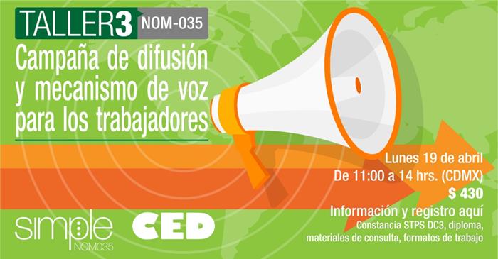 Taller 3 Campaña de difusión y mecanismo de voz de los trabajadores